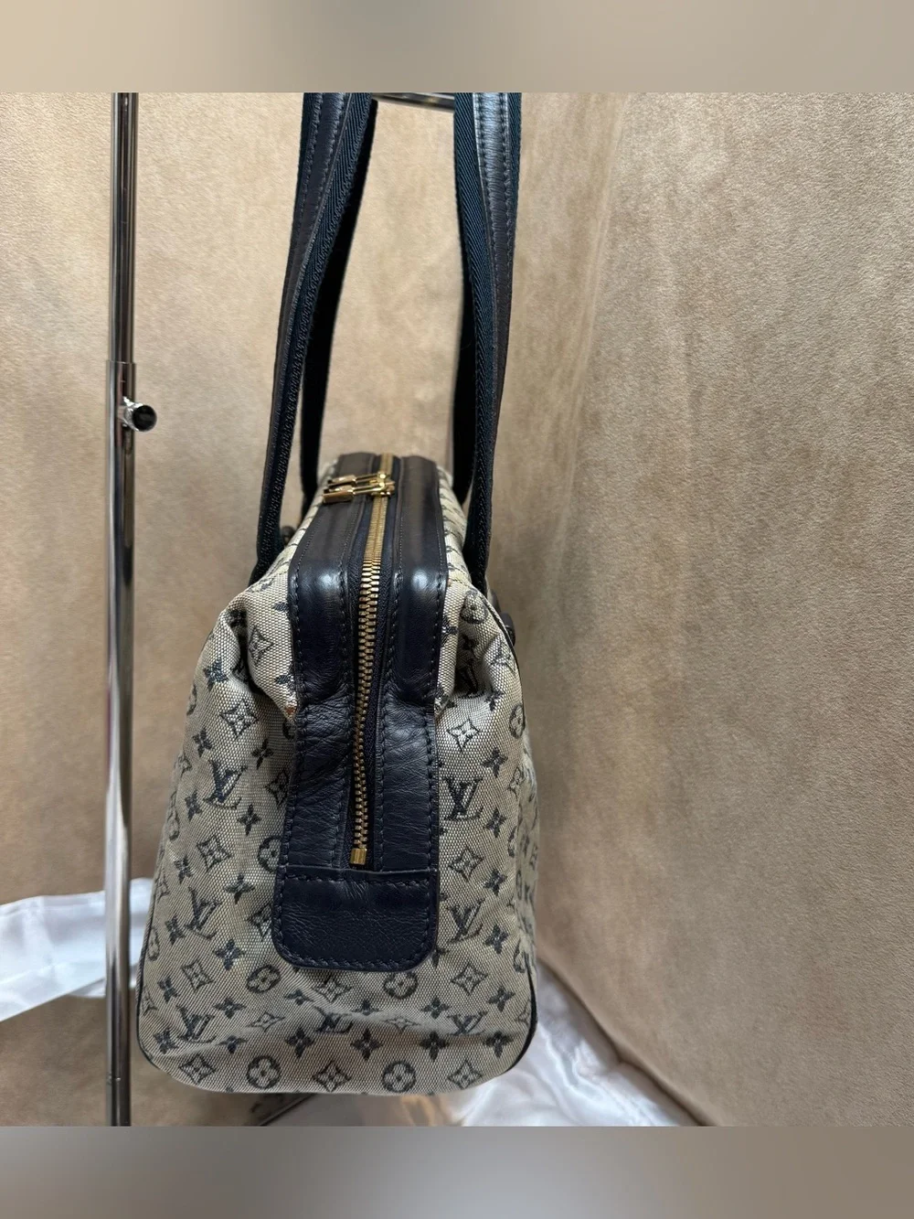Louis Vuitton Mini Lin Canvas Satchel Bag Top Handle-see callouts
